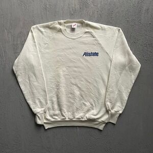 Vintage Allstate Insurance Sweatshirt Mens XL White 90s Jerzees Made In USA